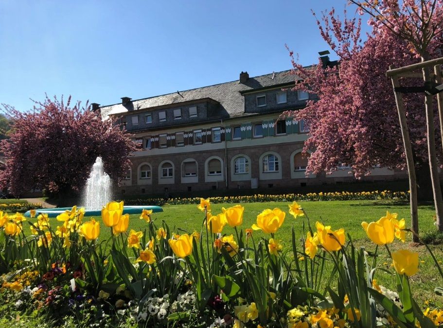 Die kleine Parkanlage hinter dem Haus